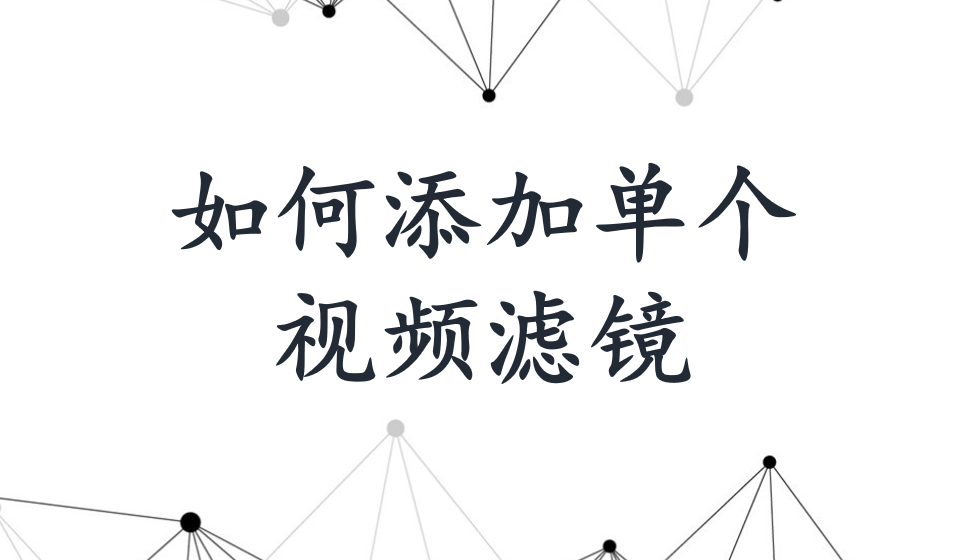 会声会影2018  如何添加单个视频滤镜