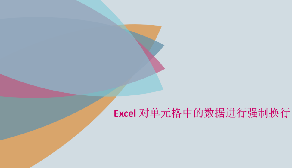 Excel 对单元格中的数据进行强制换行