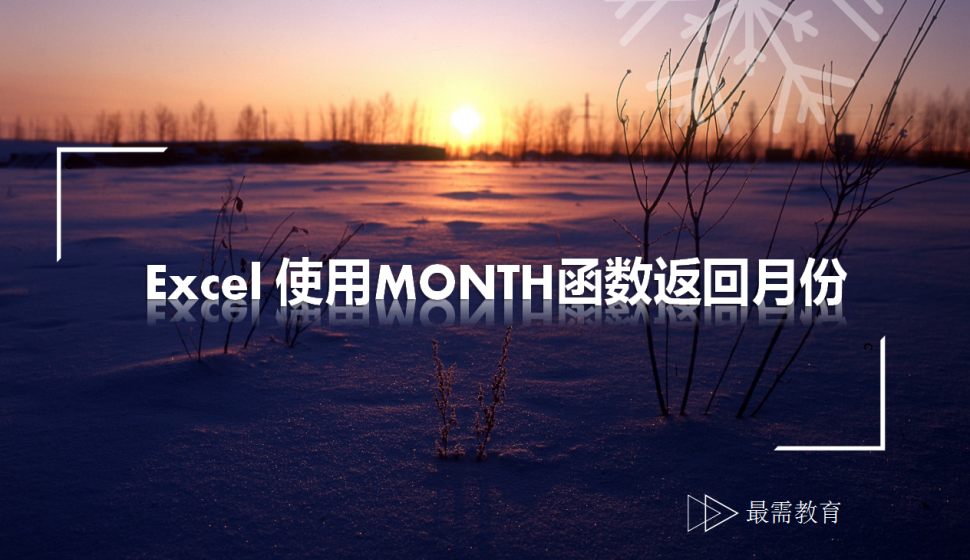 Excel 使用MONTH函数返回月份