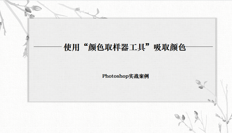Photoshop 使用“颜色取样器工具”吸取颜色