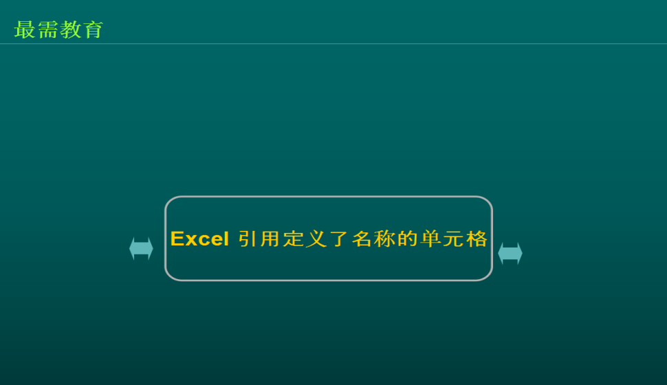 Excel 引用定义了名称的单元格