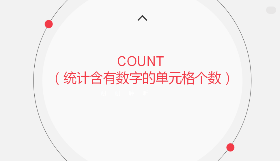 COUNT （统计含有数字的单元格个数）