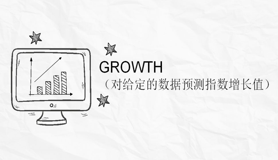  GROWTH（对给定的数据预测指数增长值）