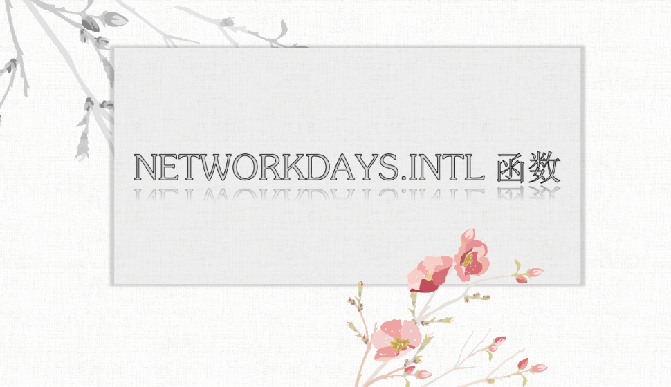 NETWORKDAYS.INTL 函数