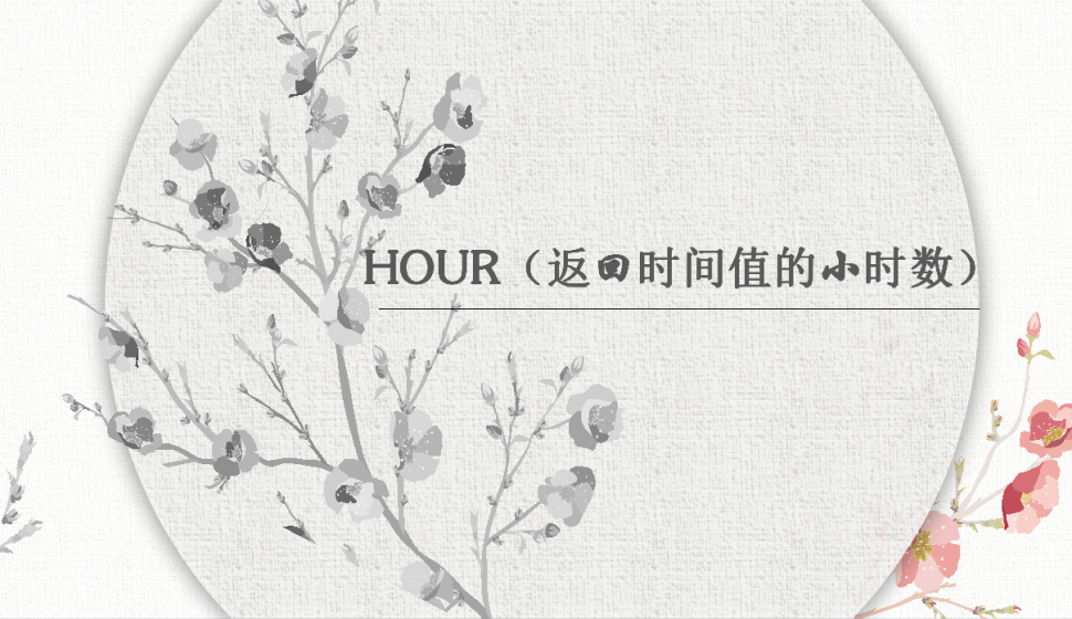 HOUR（返回时间值的小时数）