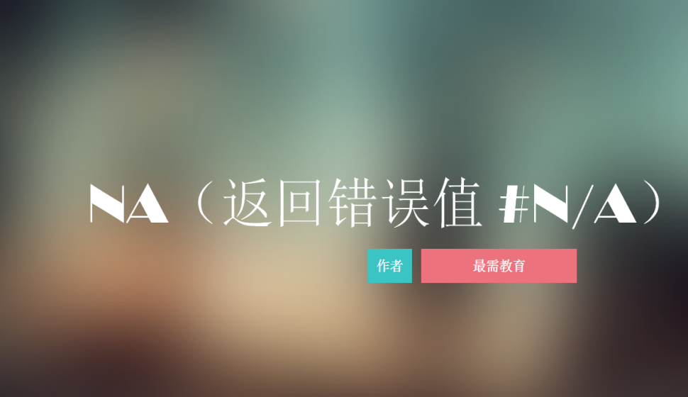 NA（返回错误值 #N/A）