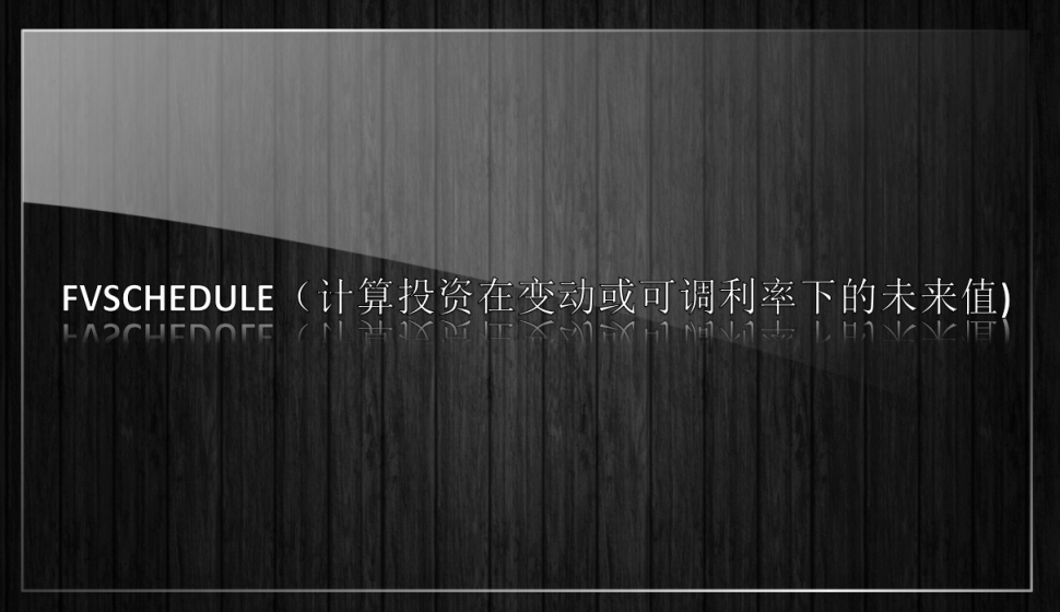 FVSCHEDULE（计算投资在变动或可调利率下的未来值)