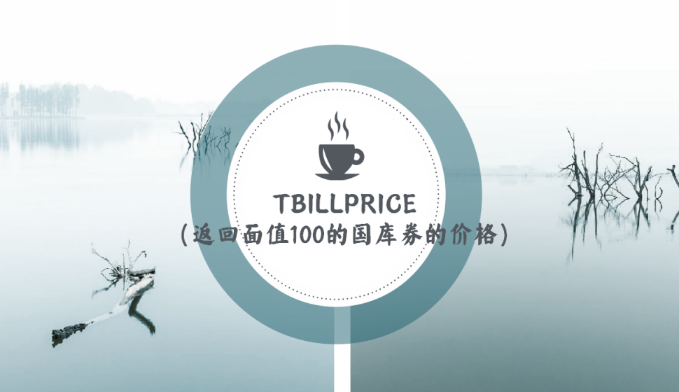 TBILLPRICE（返回面值100的国库券的价格）