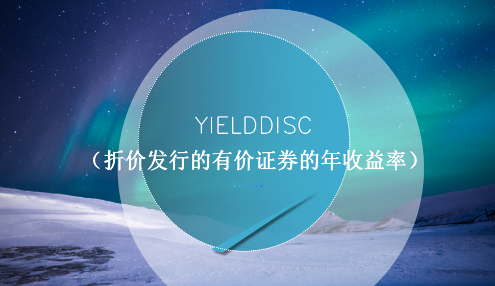 YIELDDISC（折价发行的有价证券的年收益率）