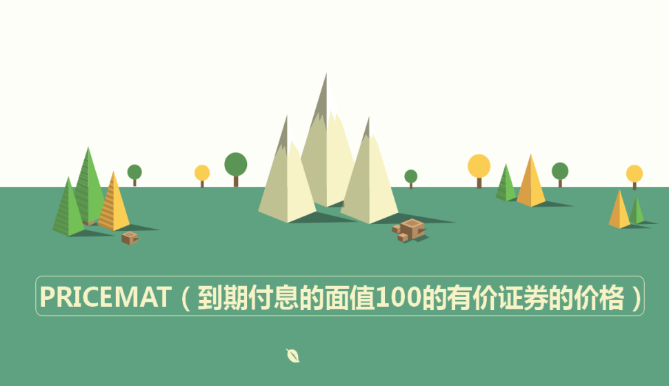  PRICEMAT（到期付息的面值100的有价证券的价格）